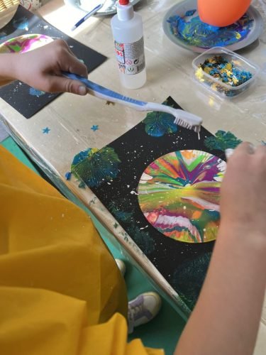 Spin art, Thema Heelal